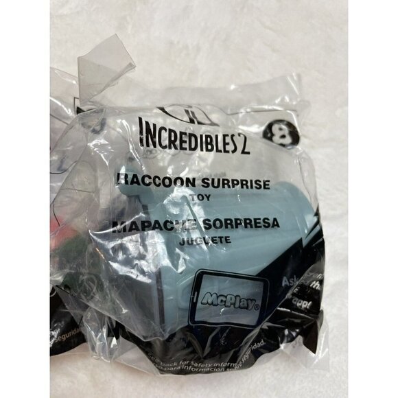 McDonald’s Disney The Incredibles 2 Elasticycle 2 Dash 3 Raccoon Surprise 8 NWT - Picture 4 of 4